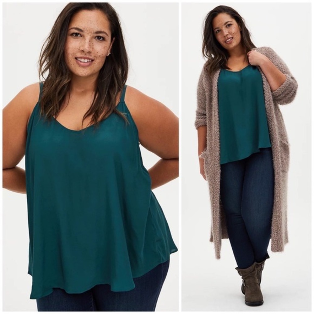 Torrid Sophie - Teal Crepe Swing Cami Size Medium (Torrid 00)